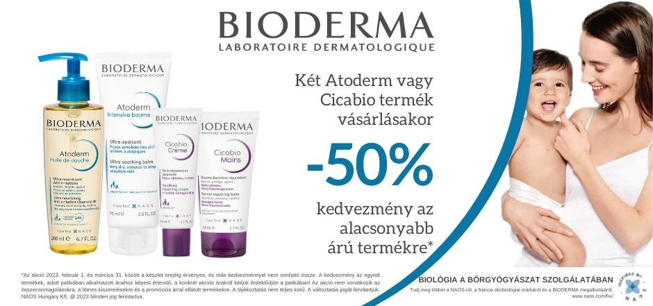 50% kedvezmény Bioderma termékre