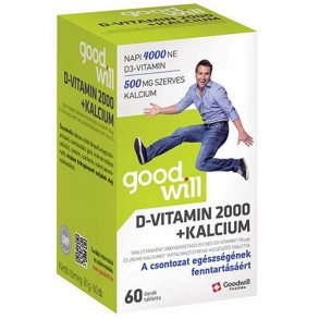 GOODWILL D-VITAMIN 2000NE+KALCIUM TABLETTA - 60X