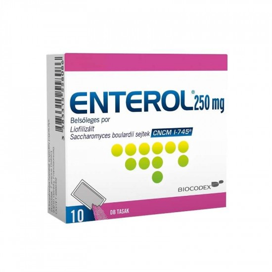ENTEROL 250 MG BELSŐLEGES POR TASAKOKBAN - 10X ENTEROL 250 MG BELSŐLEGES POR TASAKOKBAN - 10X