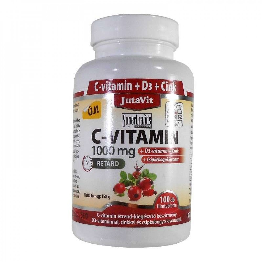 JUTAVIT CVITAMIN 1000 MG + D3VITAMIN + CINK + CSIPKEBOGYÓ KIVONAT FILMTABLETTA 100X Kígyó