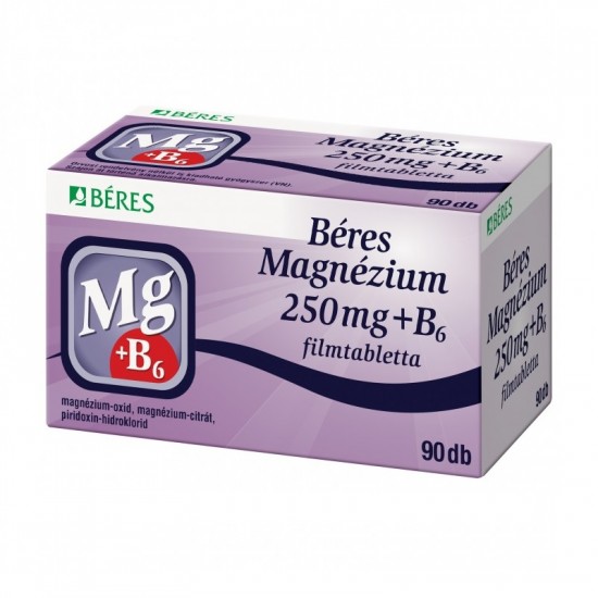 BÉRES MAGNÉZIUM 250 MG + B6 FILMTABLETTA - 90X BÉRES MAGNÉZIUM 250 MG + B6 FILMTABLETTA - 90X