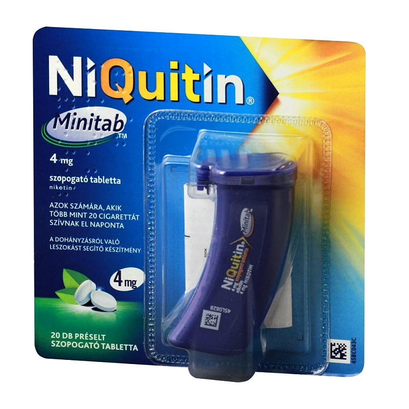 NiQuitin Minitab 4 mg préselt szopogató tabletta 20x