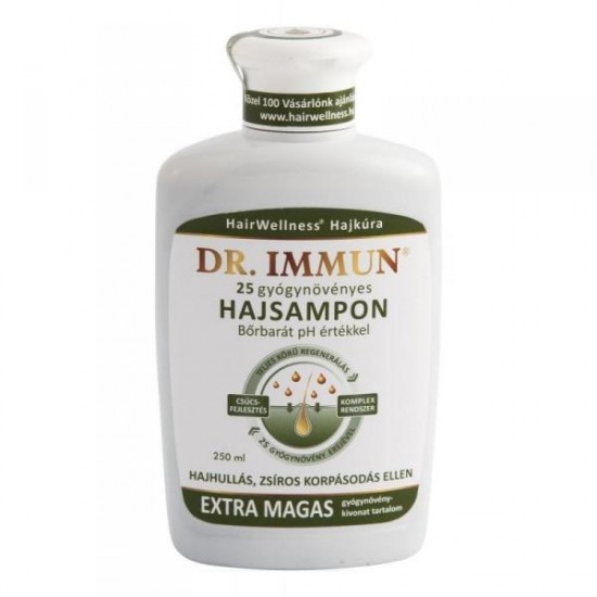 DR. IMMUN 25 GYÓGYNÖVÉNYES SAMPON HAJHULLÁS ÉS ZSÍROS KORPÁSODÁS ELLEN - 250 ML