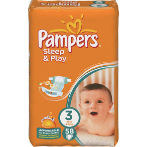 PAMPERS SLEEP PLAY NADRPEL MIDI 5-9 KG - 58 X